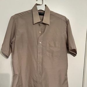 Pierre Cardin short sleeve dress shirt - Khaki - Men's L